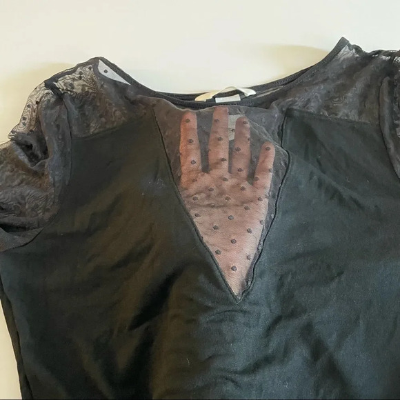 h&m long sleeve mesh polka dot top - Picture 5 of 13